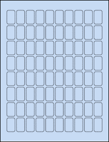 Sheet of 0.6375" x 1.075" Pastel Blue labels