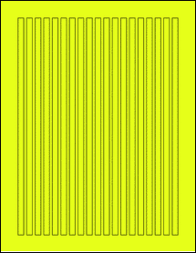 Sheet of 0.25" x 9.5" Fluorescent Yellow labels
