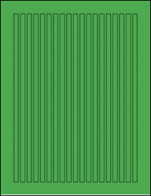 Sheet of 0.25" x 9.5" True Green labels