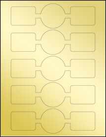 Sheet of 6.807" x 2" Gold Foil Laser labels