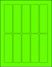 Sheet of 1.33" x 4.75" Fluorescent Green labels