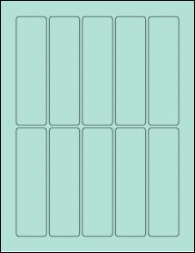 Sheet of 1.33" x 4.75" Pastel Green labels