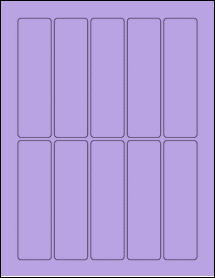 Sheet of 1.33" x 4.75" True Purple labels