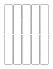 Sheet of 1.33" x 4.75" Standard White Matte labels