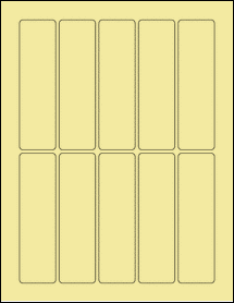 Sheet of 1.33" x 4.75" Pastel Yellow labels