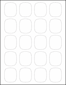 Sheet of 1.583" x 1.872" Weatherproof Matte Inkjet labels