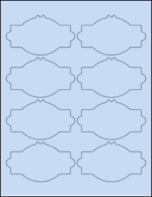 Sheet of 3.875" x 2.25" Pastel Blue labels