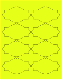 Sheet of 3.875" x 2.25" Fluorescent Yellow labels