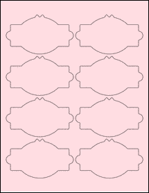 Sheet of 3.875" x 2.25" Pastel Pink labels