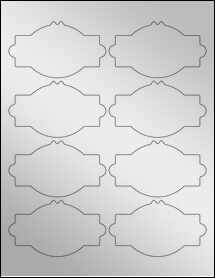 Sheet of 3.875" x 2.25" Silver Foil Inkjet labels