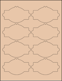 Sheet of 3.875" x 2.25" Light Tan labels