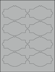 Sheet of 3.875" x 2.25" True Gray labels