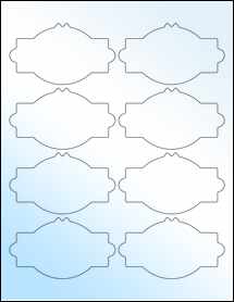 Sheet of 3.875" x 2.25" White Gloss Inkjet labels