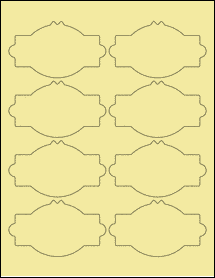 Sheet of 3.875" x 2.25" Pastel Yellow labels