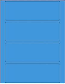 Sheet of 7.25" x 2.5" True Blue labels