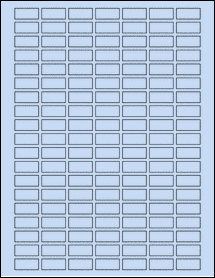 Sheet of 0.95" x 0.43" Pastel Blue labels