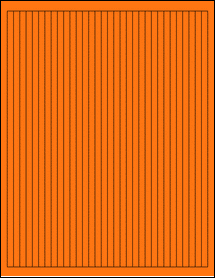 Sheet of 0.25" x 10.2" Fluorescent Orange labels