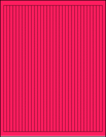 Sheet of 0.25" x 10.2" Fluorescent Pink labels