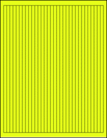 Sheet of 0.25" x 10.2" Fluorescent Yellow labels