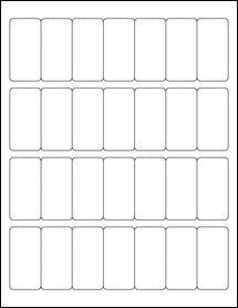 Sheet of 1.125" x 2.25"  labels