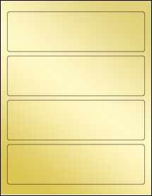 Sheet of 7.75" x 2.25" Gold Foil Inkjet labels