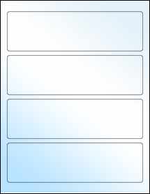 Sheet of 7.75" x 2.25" White Gloss Inkjet labels