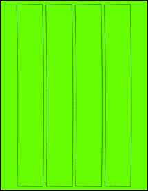 Sheet of 1.5704" x 10.5622" Fluorescent Green labels