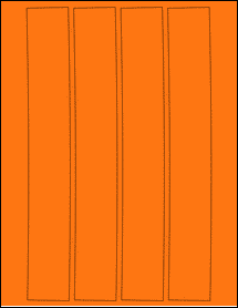 Sheet of 1.5704" x 10.5622" Fluorescent Orange labels