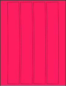 Sheet of 1.5704" x 10.5622" Fluorescent Pink labels