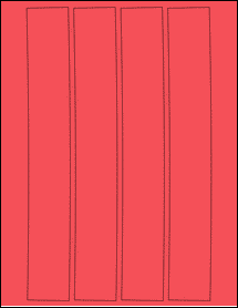 Sheet of 1.5704" x 10.5622" True Red labels