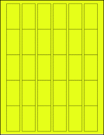 Sheet of 1.09375" x 2.09375" Fluorescent Yellow labels