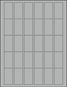 Sheet of 1.09375" x 2.09375" True Gray labels