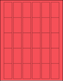 Sheet of 1.09375" x 2.09375" True Red labels