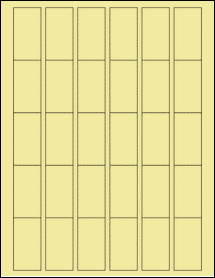 Sheet of 1.09375" x 2.09375" Pastel Yellow labels
