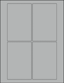 Sheet of 3.25" x 5" True Gray labels
