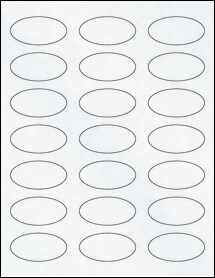 Sheet of 2.25" x 1.125" Oval Clear Matte Inkjet labels