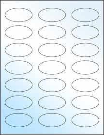 Sheet of 2.25" x 1.125" Oval White Gloss Laser labels