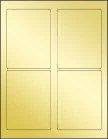 Sheet of 3.5" x 4.75" Gold Foil Inkjet labels