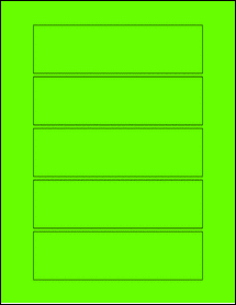 Sheet of 6.15" x 1.75" Fluorescent Green labels
