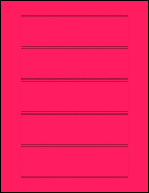 Sheet of 6.15" x 1.75" Fluorescent Pink labels