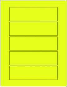 Sheet of 6.15" x 1.75" Fluorescent Yellow labels