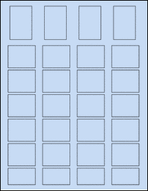 Sheet of 1.2713" x 1.9403" Pastel Blue labels
