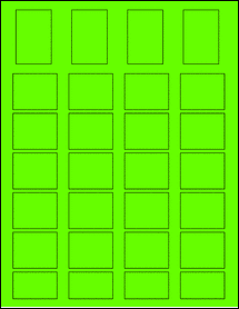 Sheet of 1.2713" x 1.9403" Fluorescent Green labels