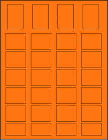 Sheet of 1.2713" x 1.9403" Fluorescent Orange labels