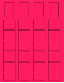 Sheet of 1.2713" x 1.9403" Fluorescent Pink labels