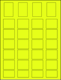 Sheet of 1.2713" x 1.9403" Fluorescent Yellow labels