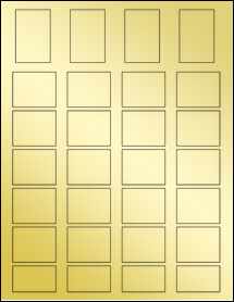 Sheet of 1.2713" x 1.9403" Gold Foil Inkjet labels