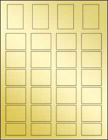 Sheet of 1.2713" x 1.9403" Gold Foil Laser labels