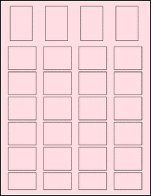 Sheet of 1.2713" x 1.9403" Pastel Pink labels