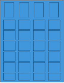 Sheet of 1.2713" x 1.9403" True Blue labels